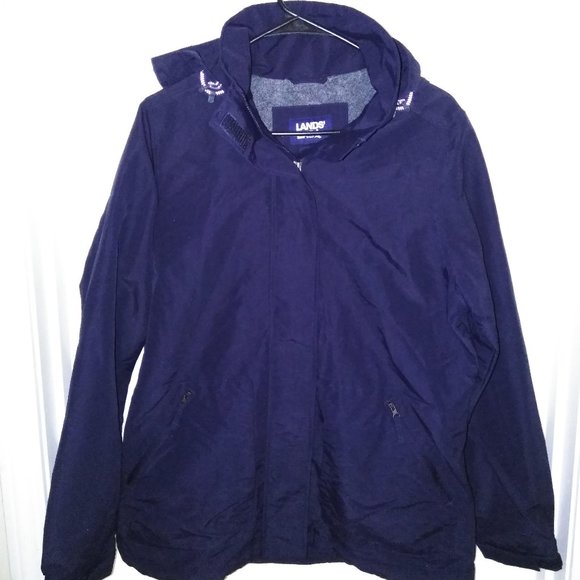 Lands' End Women Navy Blue Jacket - Picture 1 of 8